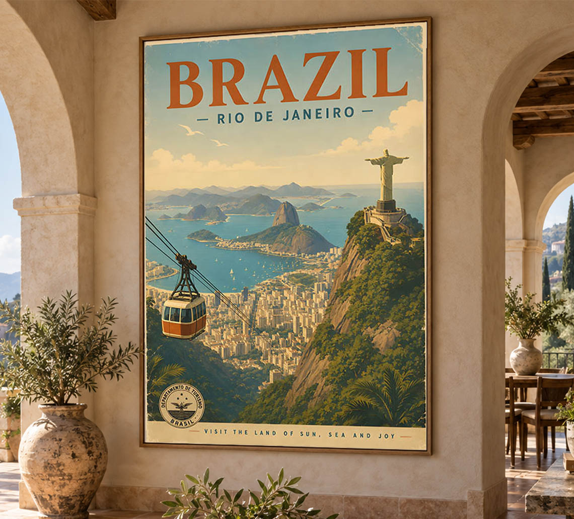 Brazil - Rio de Janeiro - Vintage Tourism Travel Poster