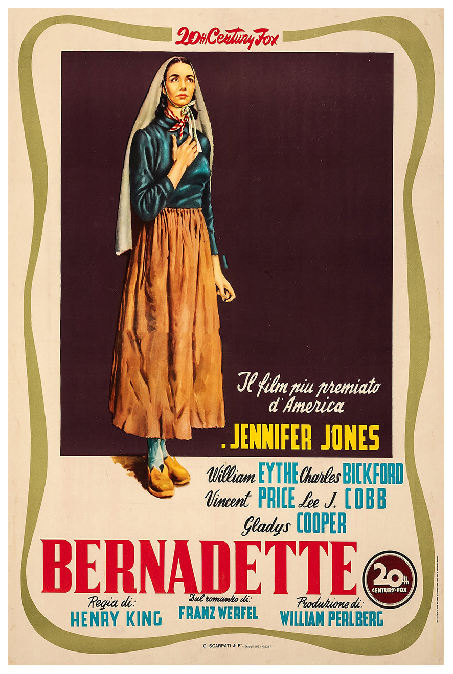 The Song of Bernadette 1943 - Italy - v1 - Classic Movie Poster