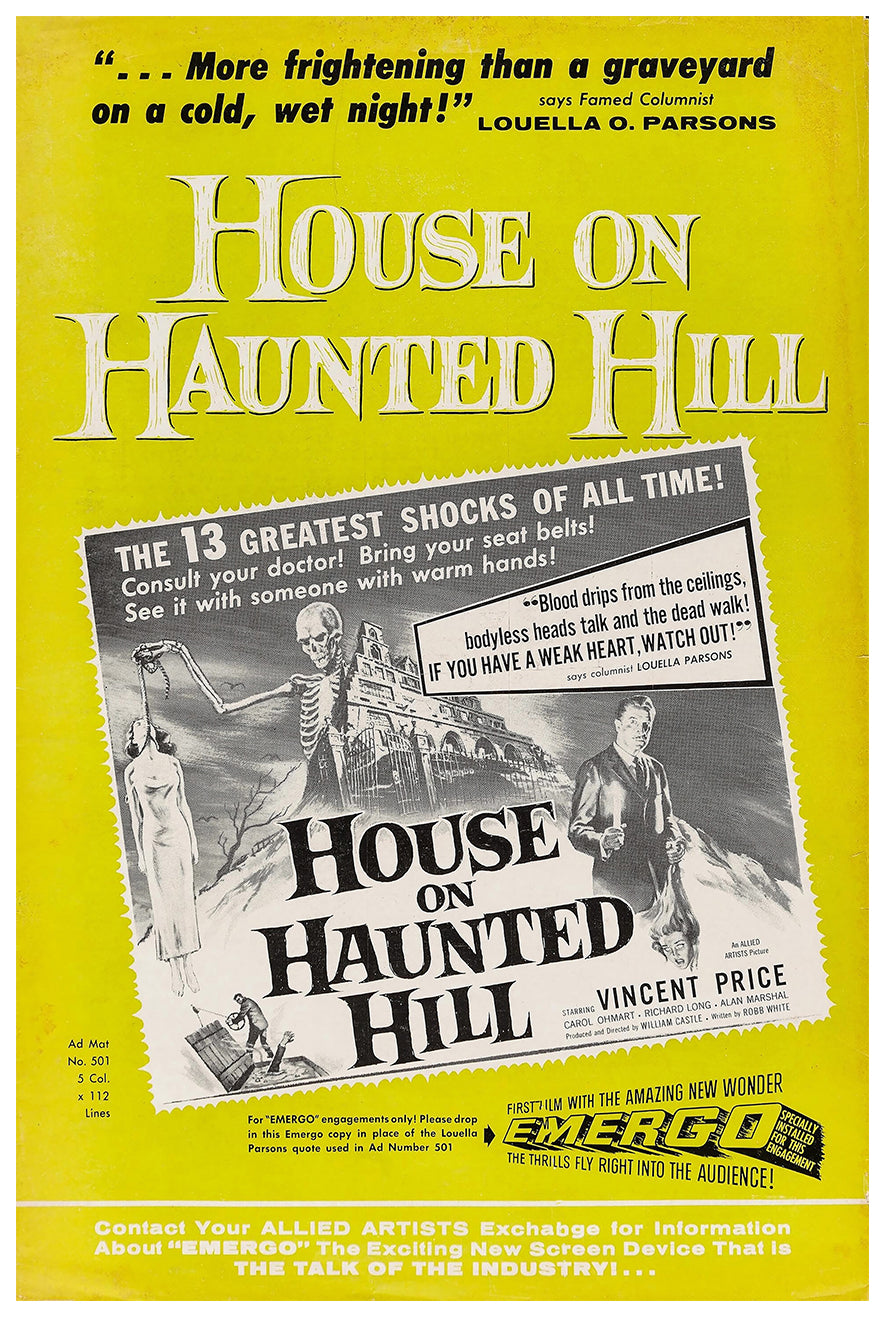 House on Haunted Hill 1959 - US - v7 - Classic Movie Poster