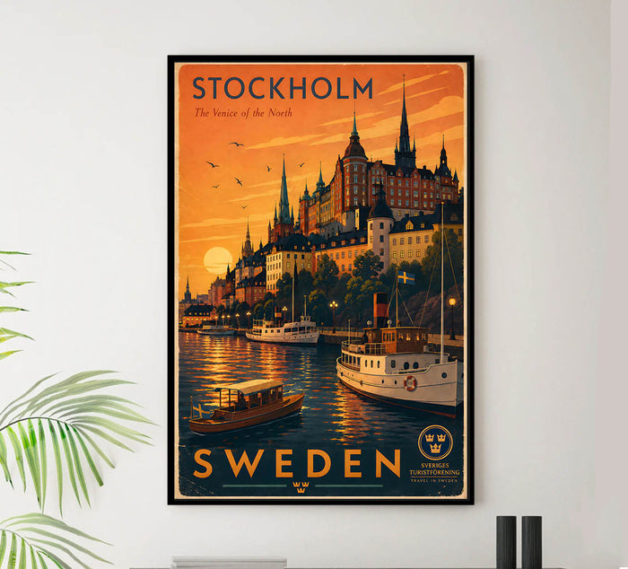 Sweden - Tourism - v1 - Vintage Travel Poster