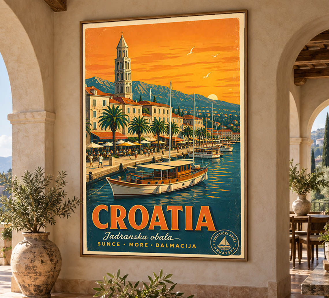 Croatia - Tourism - v1 - Vintage Travel Poster
