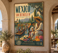 Mexico - Xochimilco - Vintage Tourism Travel Poster