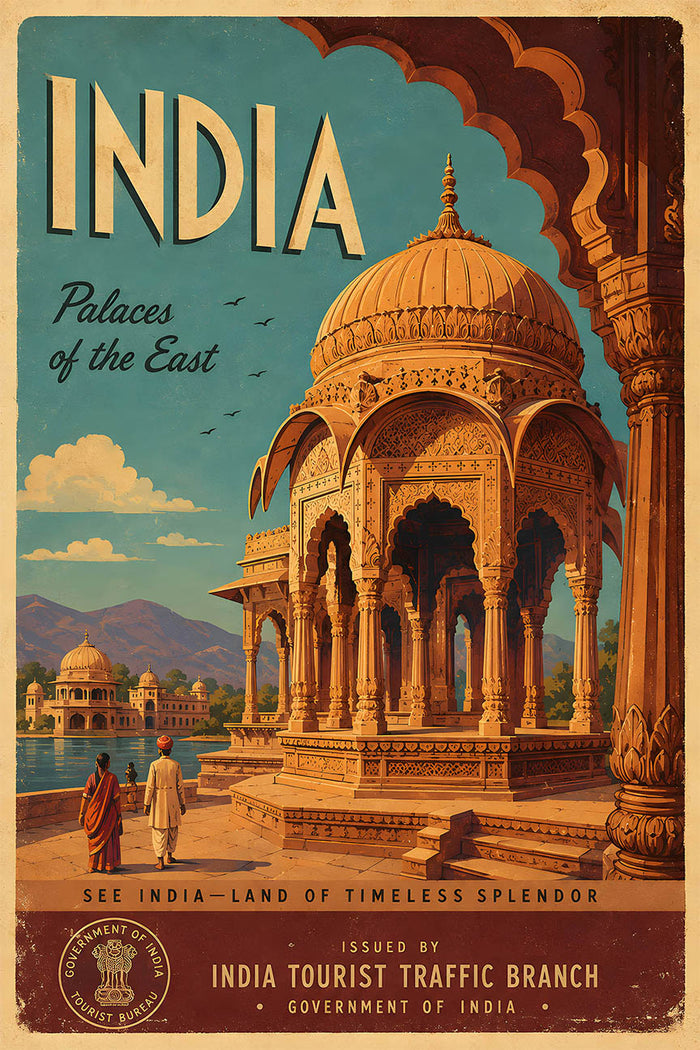 India - Tourism - v1 - Vintage Travel Poster