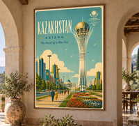 Kazakhstan - Tourism - v1 - Vintage Travel Poster