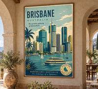 Australia - Brisbane 1 - Vintage Tourism Travel Poster