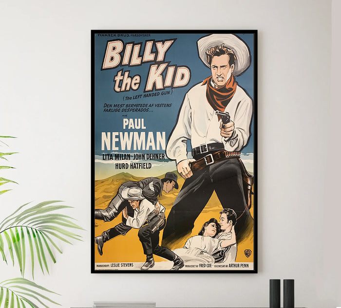 The Left Handed Gun 1958 - Paul Newman - Denmark - Classic Movie Poster
