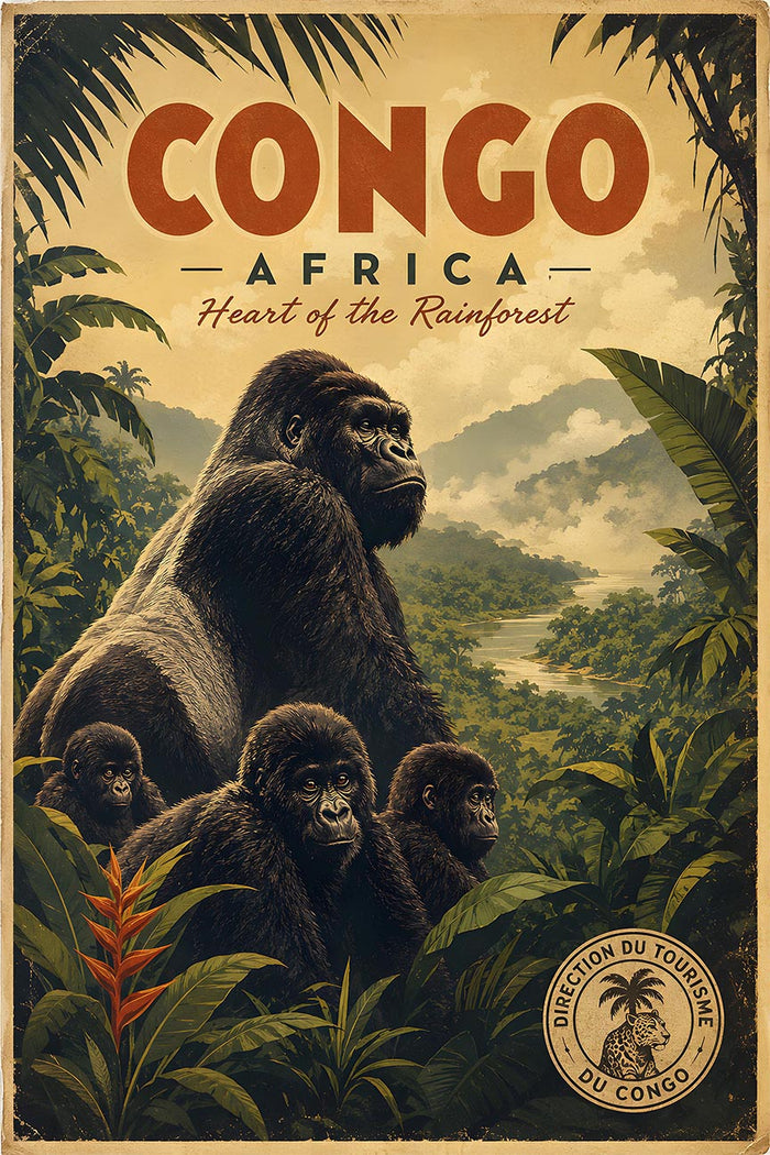 Africa - Congo - Vintage Tourism Travel Poster