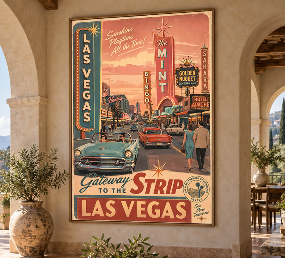 Nevada - Las Vegas - Vintage Tourism Travel Poster