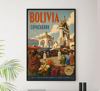 Bolivia - Visit Copacabana - Vintage Tourism Travel Poster
