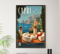 Italy - Capri - Vintage Tourism Travel Poster