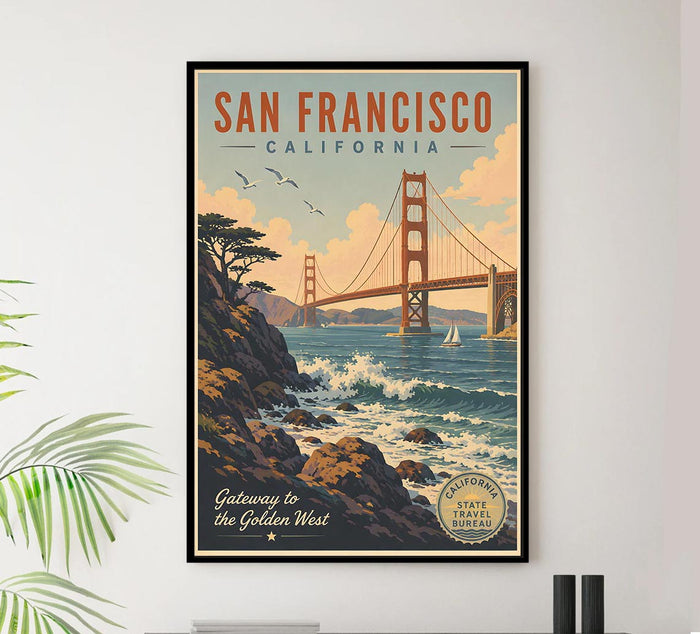 California - San Francisco - Vintage Tourism Travel Poster