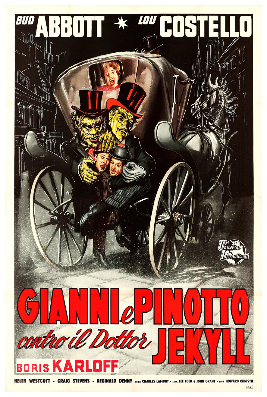 Abbott and Costello Meet Dr. Jekyll and Mr. Hyde 1953 - Italy - v1 - Classic Movie Poster