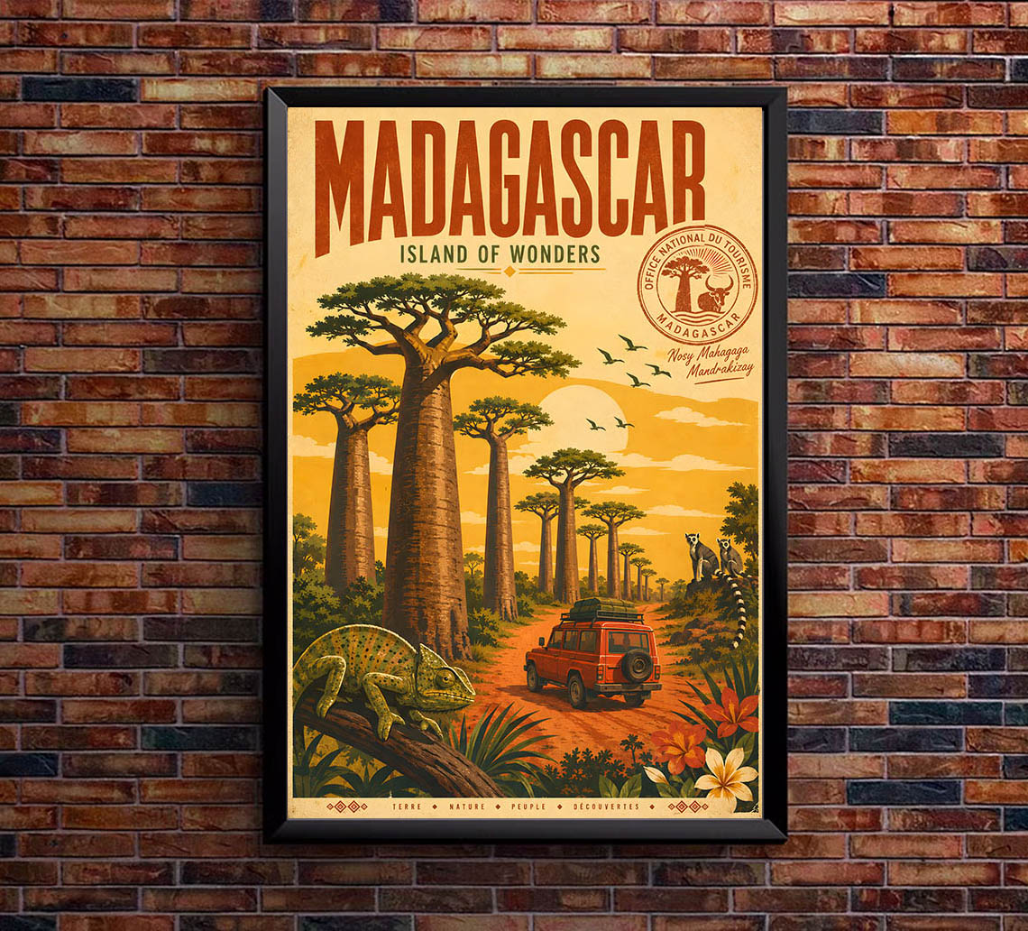 Madagascar - Tourism - v1 - Vintage Travel Poster
