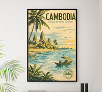 Cambodia - National Tourist Office - Vintage Tourism Travel Poster