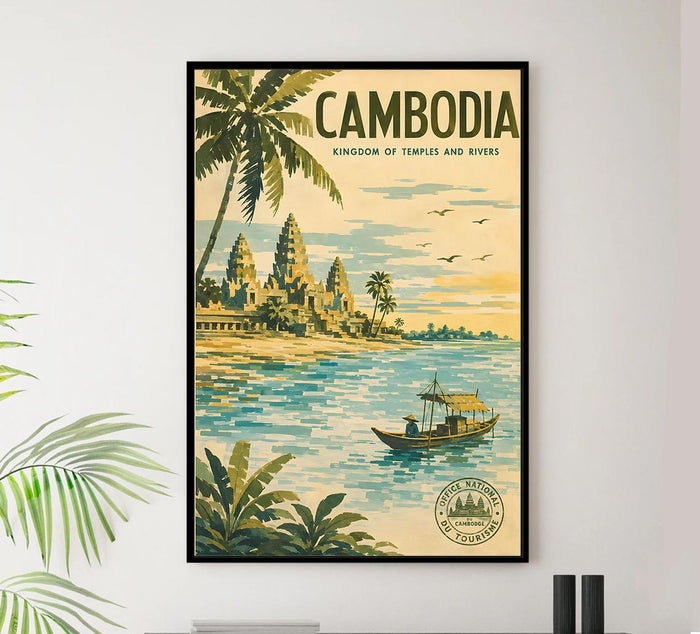 Cambodia - National Tourist Office - Vintage Tourism Travel Poster