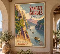 China - Yangtze Gorges - Vintage Tourism Travel Poster