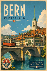 Switzerland - Bern - Vintage Tourism Travel Poster
