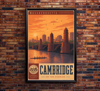 Massachusetts - Cambridge - Vintage Tourism Travel Poster