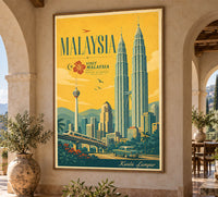 Kuala Lumpur - Tourism - v1 - Vintage Travel Poster