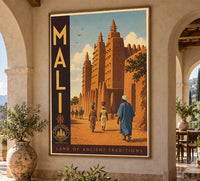 Mali - Africa - Vintage Tourism Travel Poster