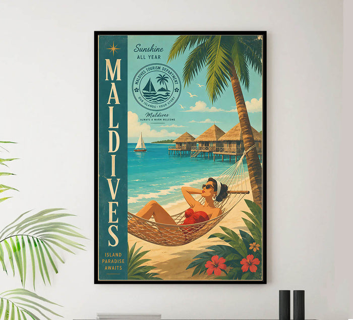 Maldives - Tourism - v1 - Vintage Travel Poster