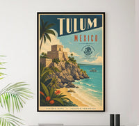 Mexico - Tulum - Vintage Tourism Travel Poster