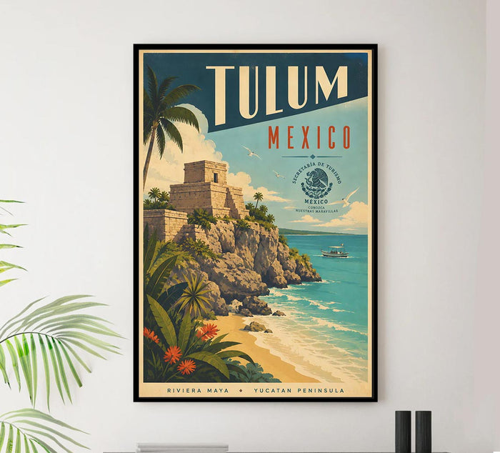Mexico - Tulum - Vintage Tourism Travel Poster