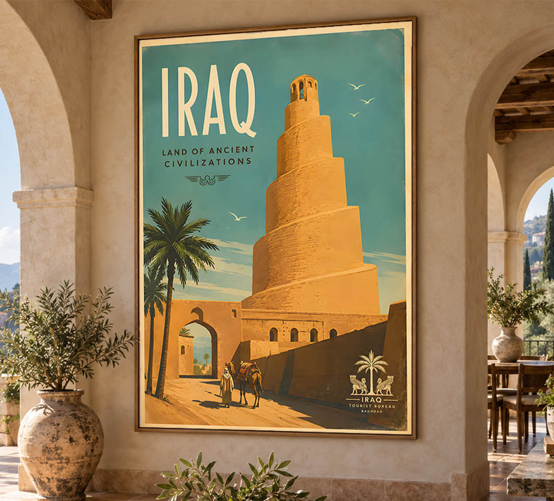 Iraq - Ancient Land - Tourism - v1 - Vintage Travel Poster