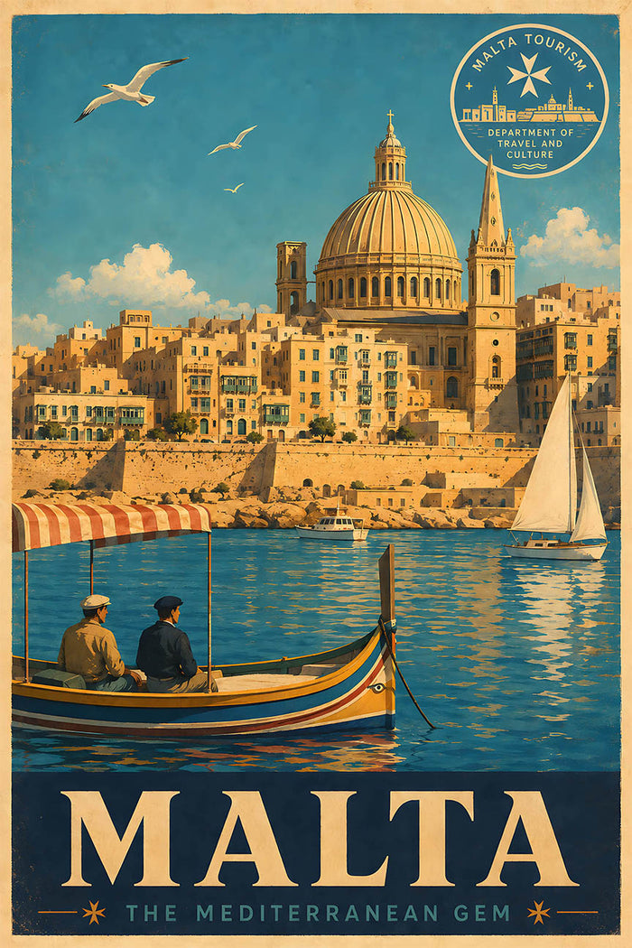 Malta - Tourism - v1 - Vintage Travel Poster