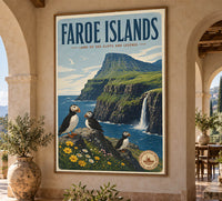 Denmark - Faroe Islands - Vintage Tourism Travel Poster