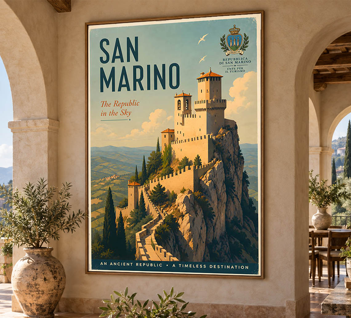 San Marino - Tourism - v1 - Vintage Travel Poster