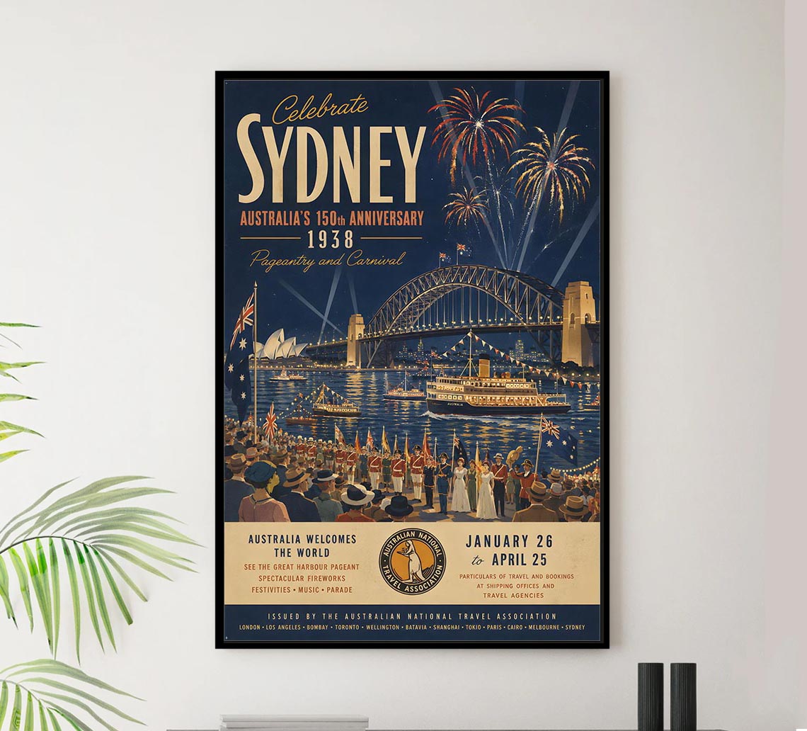 Australia - Sydney 1938 - Vintage Tourism Travel Poster