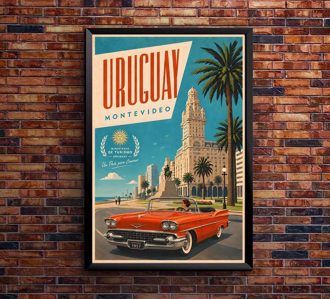 Uruguay - Montevideo - Vintage Tourism Travel Poster