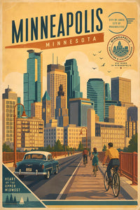 Minnesota - Minneapolis - Vintage Tourism Travel Poster
