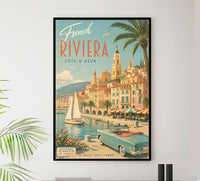 France - French Riviera - Vintage Tourism Travel Poster