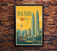 Kuala Lumpur - Tourism - v1 - Vintage Travel Poster