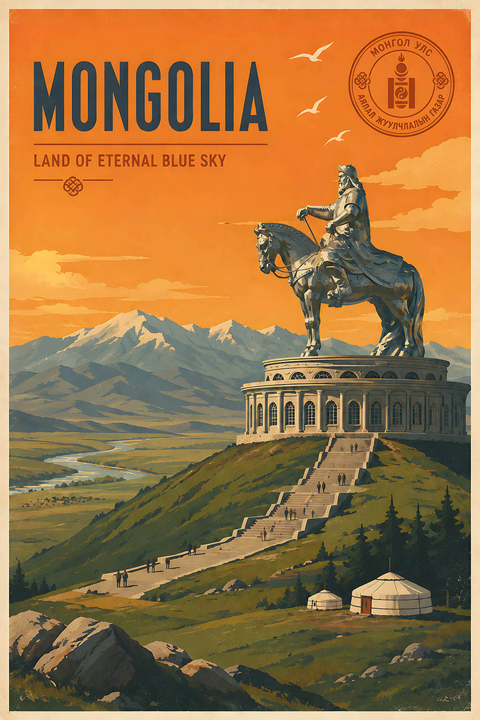Mongolia - Tourism - v1 - Vintage Travel Poster