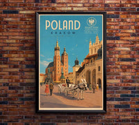 Poland - Krakow - Vintage Tourism Travel Poster