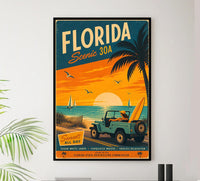 Florida - 30A - Vintage Tourism Travel Poster