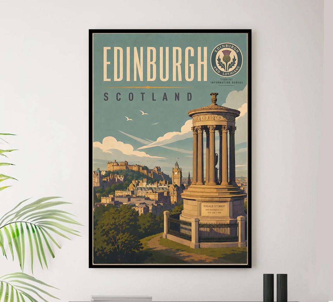 Scotland - Edinburgh - Vintage Tourism Travel Poster