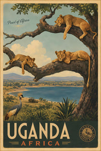 Africa - Uganda - Vintage Tourism Travel Poster