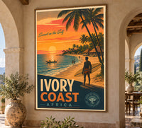 Africa - Ivory Coast - Vintage Tourism Travel Poster