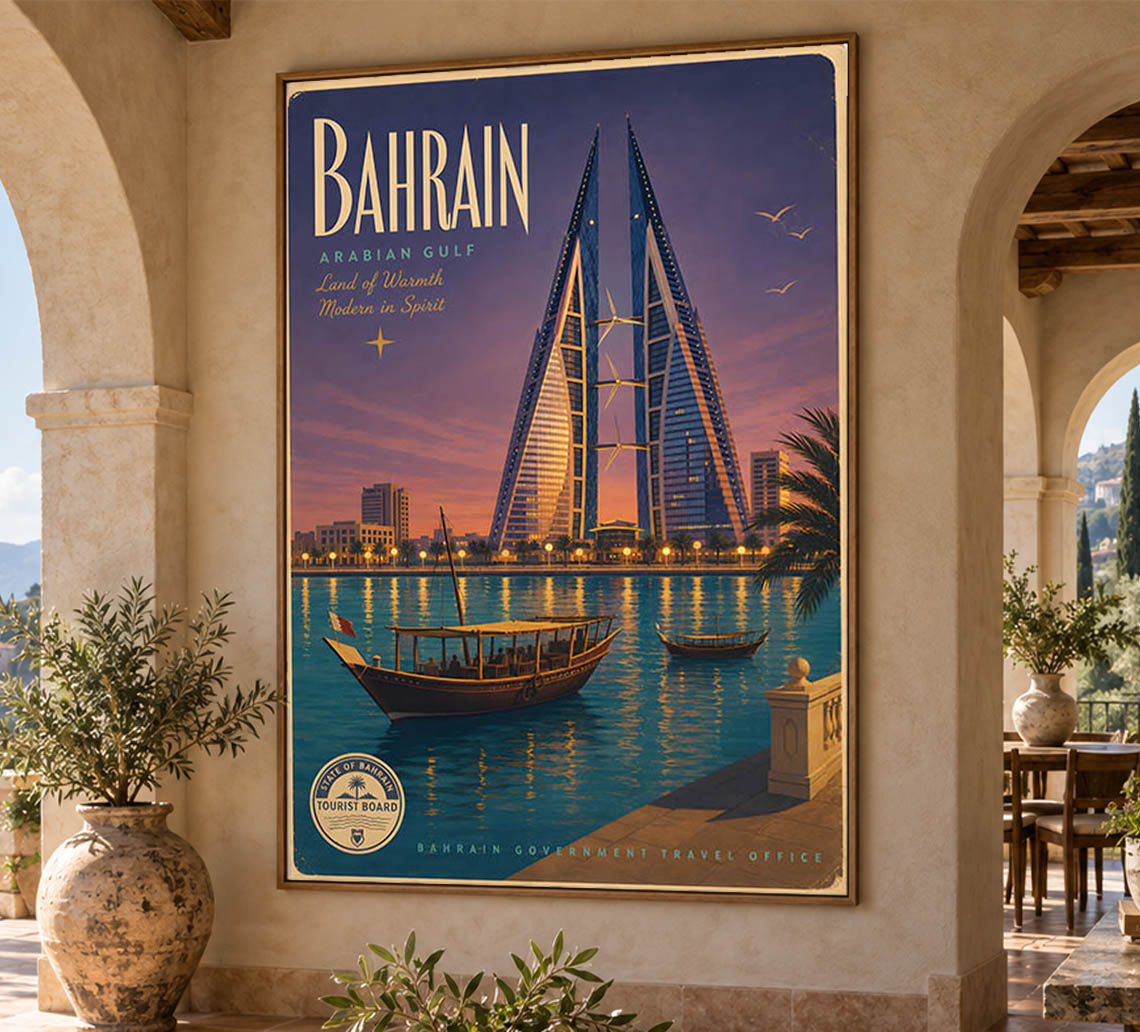 Bahrain - Tourism - v1 - Vintage Travel Poster