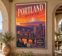 Oregon - Portland - Vintage Tourism Travel Poster