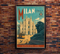 Italy - Milan - Vintage Tourism Travel Poster