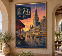 Belgium - Brussels - Vintage Tourism Travel Poster