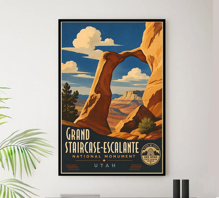 Utah - Grand Staircase-Escalante - Vintage Tourism Travel Poster