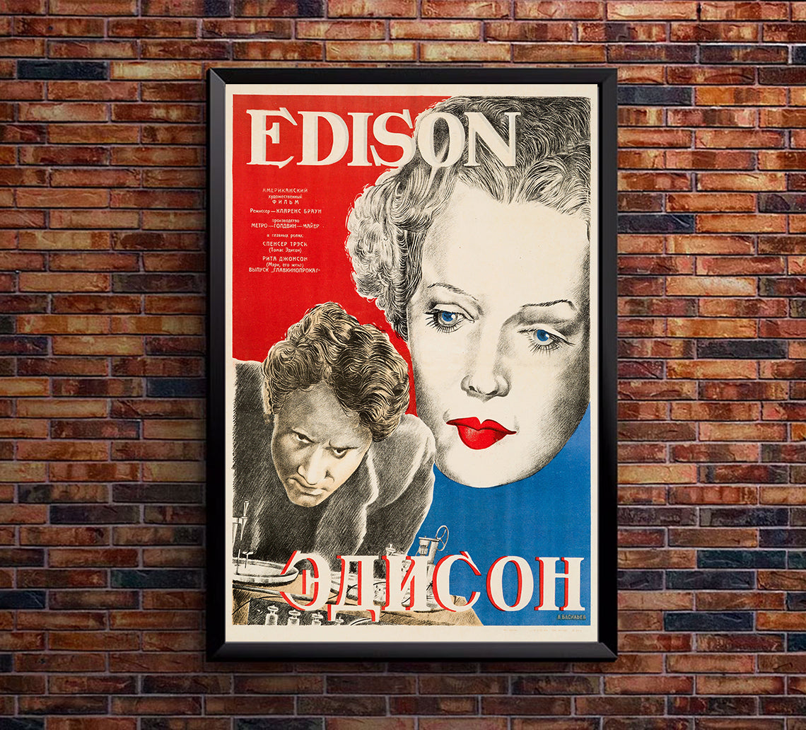 Edison, the Man 1940 - Russia - v1 - Classic Movie Poster