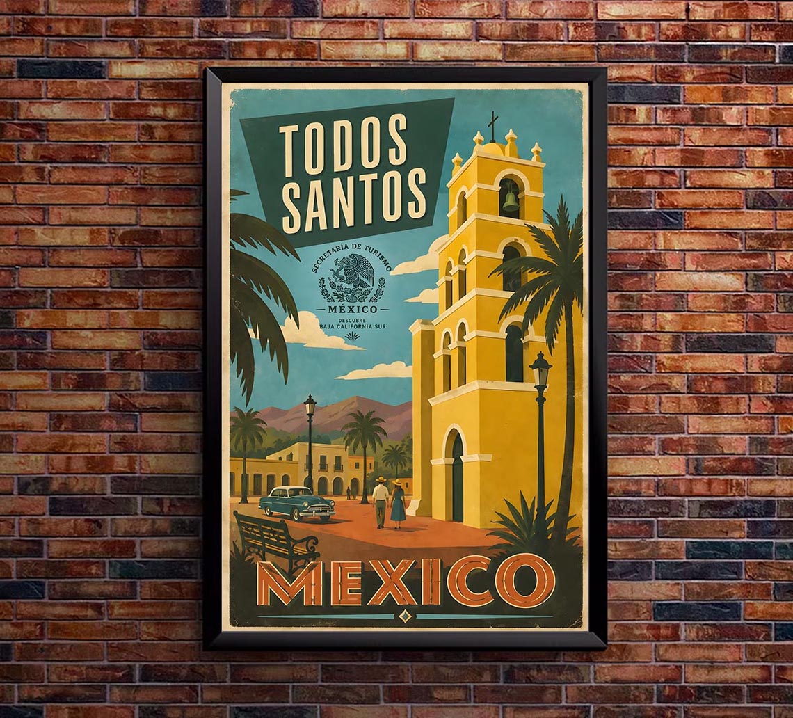 Mexico - Todos Santos - Vintage Tourism Travel Poster