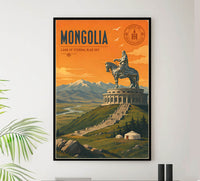 Mongolia - Tourism - v1 - Vintage Travel Poster